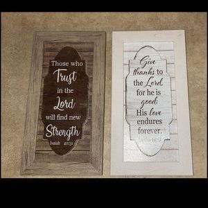 Christian Home Decor. Brown & White.
